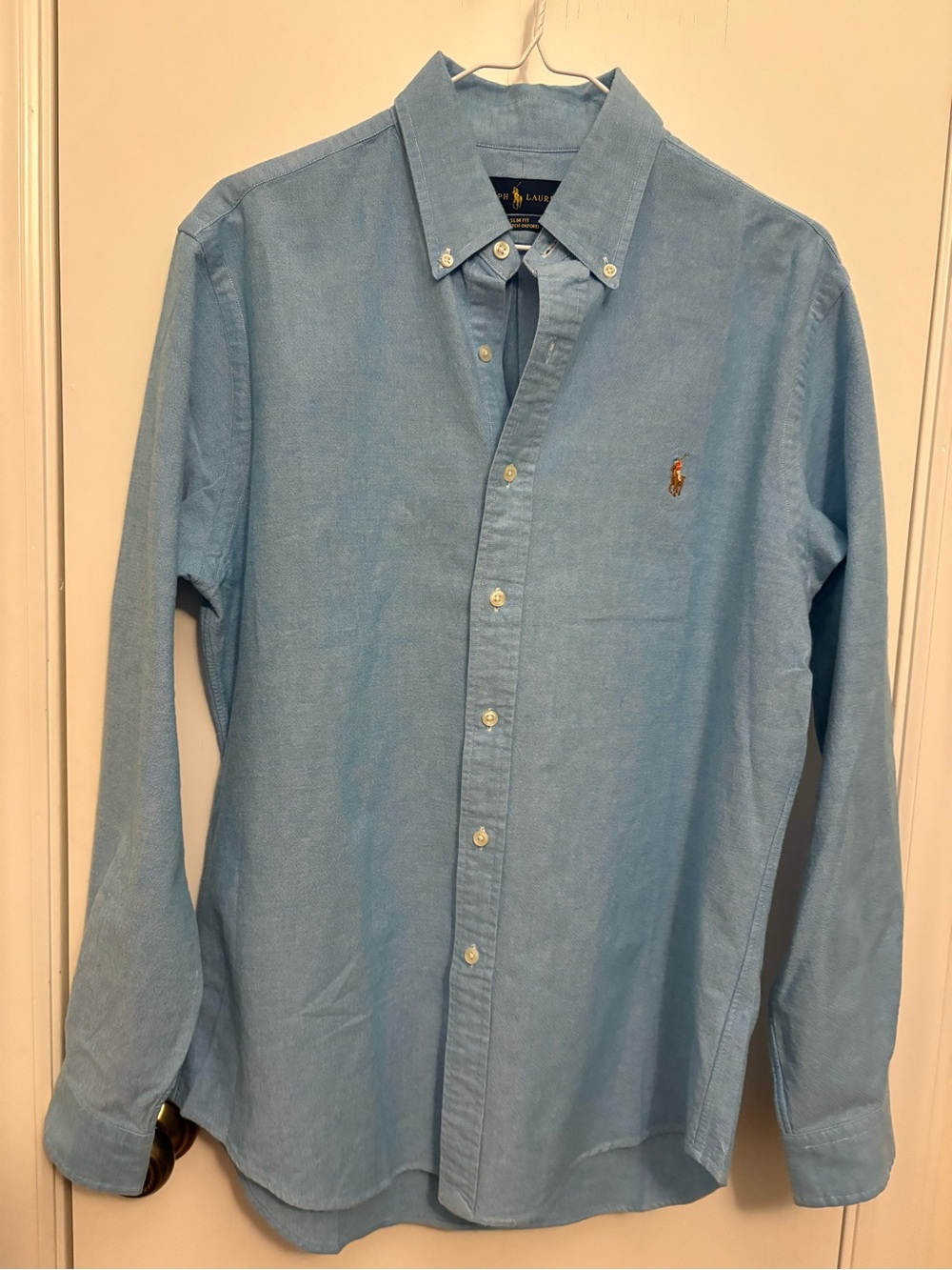 Ralph Lauren Sky Blue Button-Down Oxford Shirt Size Large - Picture 2 of 10